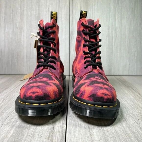 NEW Dr. Martens Docs 1460 Tie Dye Pink Suede Leather Combat Boots Women’s Size 5 - Picture 6 of 11